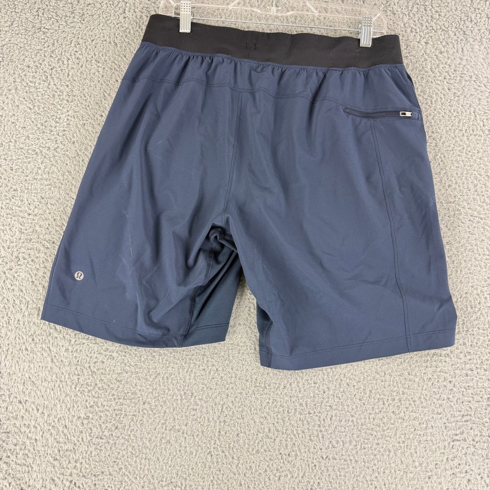 Lululemon T.H.E. Short Mens Large Navy Blue 9 Inch Lined Athletic Run Workout - Picture 7 of 10